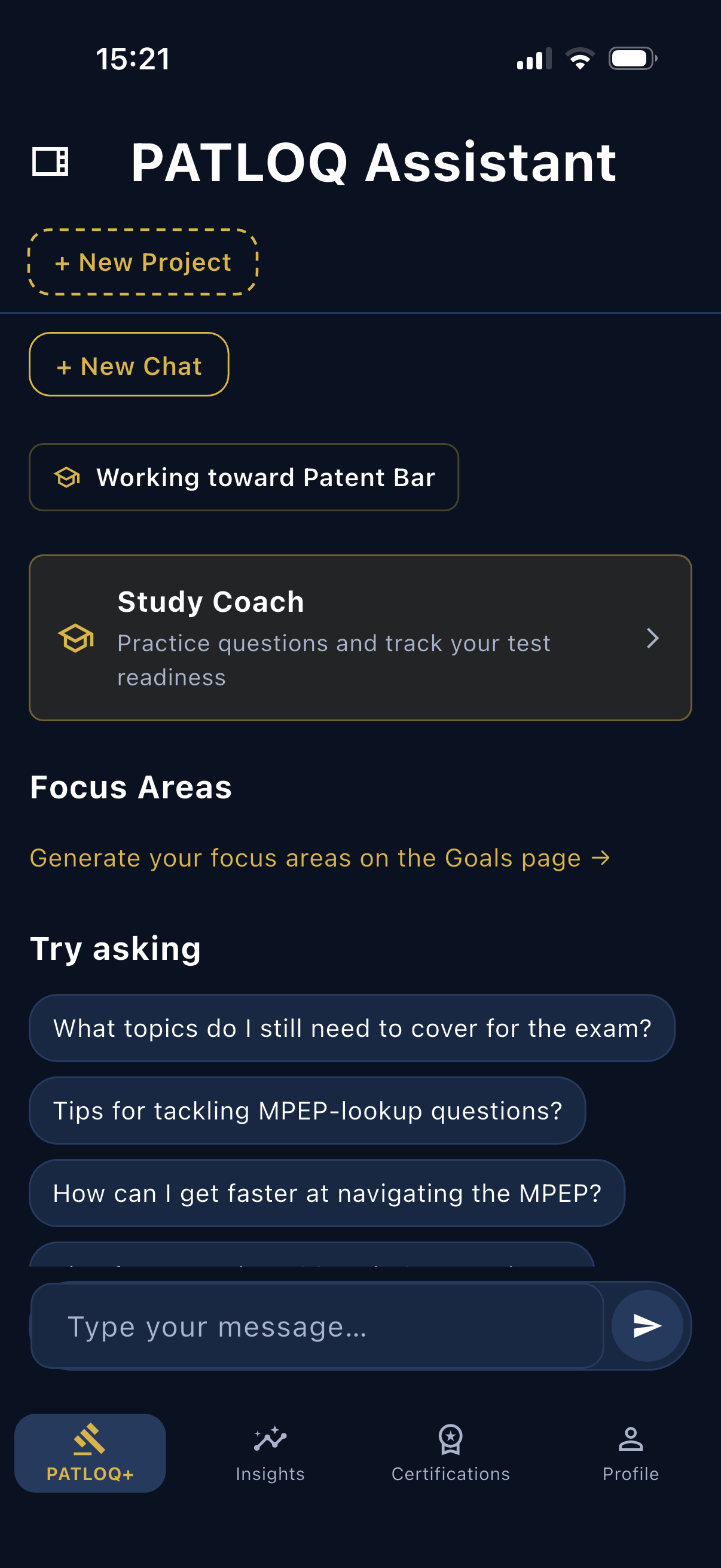 PATLOQ app — Assistant screen